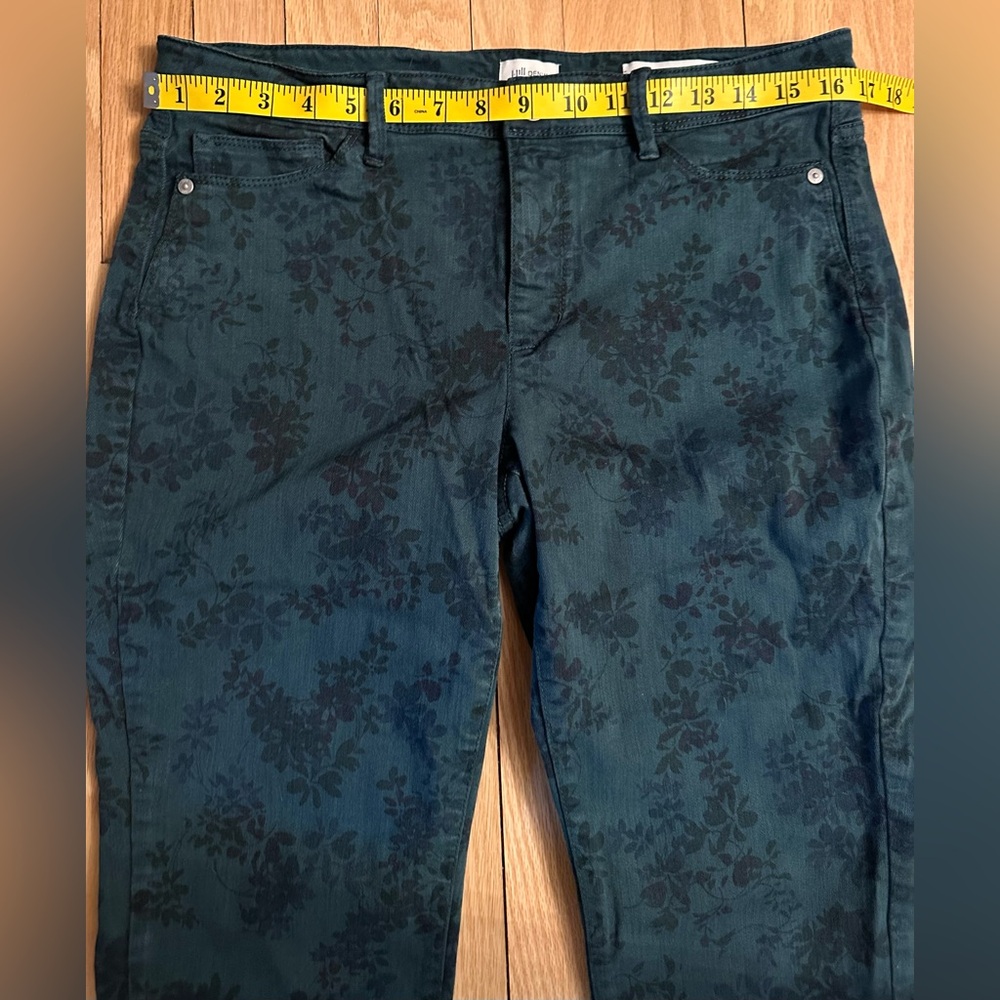 J. Jill Denim Women’s Jeans Green Floral Authentic Fit Slim Ankle Stretch, Sz 10 - Picture 4 of 5